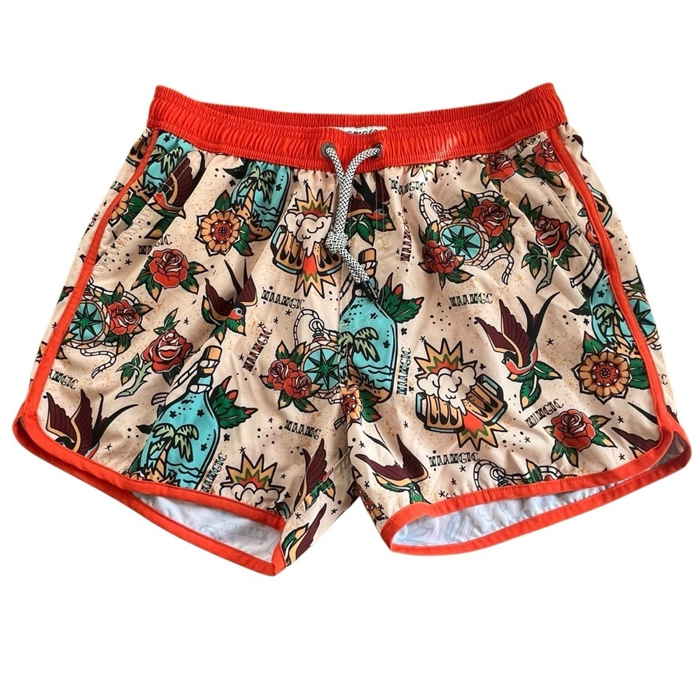MaaMgic Men's Vintage Retro
Tattoo Sailor Jerry Swim Trunks Board Shorts SZ M